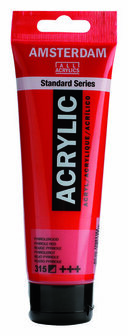 Amsterdam Acrylverf - 315 Pyrrolerood - Rood Acrylverf - Warme Tint - Rijke Pigmenten - Geschikt voor Acryl Schildertechnieken - 120 ml