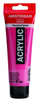 Acrylverf - 366 Quinacridonerose - Acrylverf - Kunstschildersverf - Sneldrogende verf - Pigmentrijke verf - Kleurrijke verf - Verf voor canvas - Verf voor glas - Acrylverf kopen - 120 ml - Amsterdam
