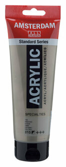 Amsterdam Acryl Specialties - Tinnen Acrylverf Met Speciale Effecten - 815 Tin - Acrylic Paint - Acrylaatverf - Acrylic Paint - Sneldrogende Metallic Hobbyverf Tin - 250ml