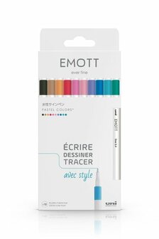 Uni Emott fineliner set 10 kleuren - pastel