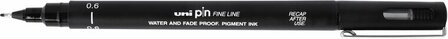 Uni Pin fineliner 0.6 zwart
