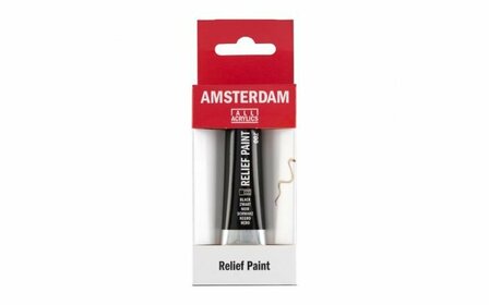 Amsterdam Deco Relief Paint - 700 Zwart - Decoratieve Verf - Reliefeffect - Kunstschildersverf - DIY Schilderen - 20 ml