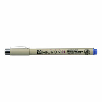Sakura Pigma Micron 01 Pen - Fineliner Voor Schetsen en Kunst - Blauw - Waterbestendige Archival Ink - Hoge Precisie - Voor Tekeningen en Ontwerpen - 1 Stuk