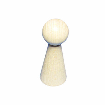 Houten Kegelpoppetjes - Grote DIY Decoratie Figuren - Onbewerkte Houten Poppetjes Voor Knutselprojecten - &Oslash; 60 mm - 5 stuks