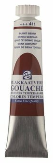 Gouache extra fine plakkaatverf 411 sienna gebrand 20 ml