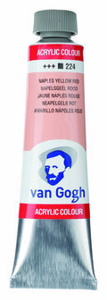 Van Gogh Acrylverf Geel - Acrylpaint - 224 Napelsgeel Rood - Acrylic Verf Paint - Acrylaatverf - Gele Hobbyverf - Watergedragen Verf - Sneldrogende Pigmentrijke Verf - 40ml