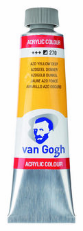Van Gogh Acrylverf Geel - Acrylpaint - 270 Azogeel Donker - Acrylic Verf Paint - Acrylaatverf - Gele Hobbyverf - Watergedragen Verf - Sneldrogende Pigmentrijke Verf - 40ml
