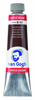 Van Gogh Acrylverf Bruin - Acrylpaint - 403 Van Dijckbruin - Acrylic Verf Paint - Acrylaatverf - Bruine Hobbyverf - Watergedragen Verf - Sneldrogende Pigmentrijke Verf - 40ml