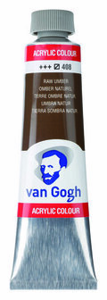 Van Gogh Acrylverf Bruin - Acrylpaint - 408 Omber Naturel - Acrylic Verf Paint - Acrylaatverf - Bruine Hobbyverf - Watergedragen Verf - Sneldrogende Pigmentrijke Verf - 40ml