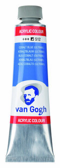 Van Gogh Acrylverf Blauw - Acrylpaint - 512 Kobaltblauw Ultramarijn - Acrylic Verf Paint - Acrylaatverf - Blauwe Hobbyverf - Watergedragen Verf - Sneldrogende Pigmentrijke Verf - 40ml