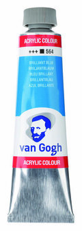 Van Gogh Acrylverf Blauw - Acrylpaint - 564 Briljantblauw - Acrylic Verf Paint - Acrylaatverf - Blauwe Hobbyverf - Watergedragen Verf - Sneldrogende Pigmentrijke Verf - 40ml