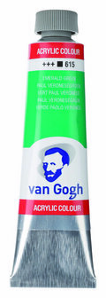 Van Gogh Acrylverf Groen - Acrylpaint - 615 Paul Veronesegroen - Acrylic Verf Paint - Acrylaatverf - Groene Hobbyverf - Watergedragen Verf - Sneldrogende Pigmentrijke Verf - 40ml
