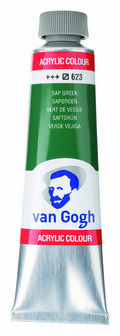 Van Gogh Acrylverf Groen - Acrylpaint - 623 Sapgroen - Acrylic Verf Paint - Acrylaatverf - Groene Hobbyverf - Watergedragen Verf - Sneldrogende Pigmentrijke Verf - 40ml