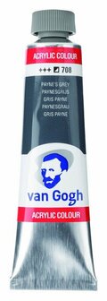 Van Gogh Acrylverf Grijs - Acrylpaint - 708 Paynesgrijs - Acrylic Verf Paint - Acrylaatverf - Grijze Hobbyverf - Watergedragen Verf - Sneldrogende Pigmentrijke Verf - 40ml