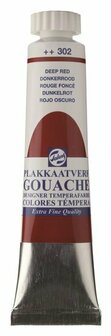 Gouache extra fine plakkaatverf 302 donkerrood 20 ml