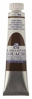 Gouache extra fine plakkaatverf 409 omber gebrand 20 ml
