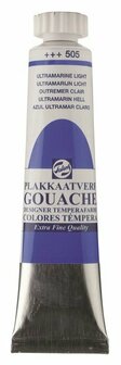 Gouache extra fine plakkaatverf 505 ultramarijn licht 20 ml