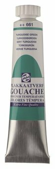 Gouache extra fine plakkaatverf 661 turkooisgroen 20 ml