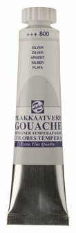 Gouache extra fine plakkaatverf 800 zilver 20 ml