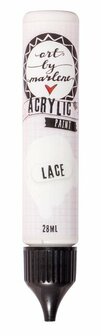 Acrylverf - Acrylaatverf - Acrylic Paint - Hobbyverf - Knutselen en Verven - Sneldrogend - Lace Wit - Subtiele Zijdeglans - Dekkend - Art by Marlene Essentials - 28 ml - Nr. 01