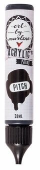 Acrylverf - Acrylaatverf - Acrylic Paint - Hobbyverf - Knutselen en Verven - Sneldrogend - Pitch Zwart - Subtiele Zijdeglans - Dekkend - Art by Marlene Essentials - 28 ml - Nr. 02