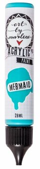 Acrylverf - Acrylaatverf - Acrylic Paint - Hobbyverf - Knutselen en Verven - Sneldrogend - Mermaid Blauw - Subtiele Zijdeglans - Dekkend - Art by Marlene Essentials - 28 ml - Nr. 04