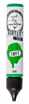 Acrylverf - Acrylaatverf - Acrylic Paint - Hobbyverf - Knutselen en Verven - Sneldrogend - Envy Groen - Subtiele Zijdeglans - Dekkend - Art by Marlene Essentials - 28 ml - Nr. 06