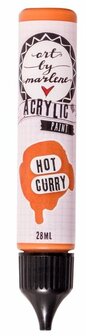 Acrylverf - Acrylaatverf - Acrylic Paint - Hobbyverf - Knutselen en Verven - Sneldrogend - Hot Curry Geel - Subtiele Zijdeglans - Dekkend - Art by Marlene Essentials - 28 ml - Nr. 07