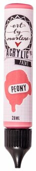 Acrylverf - Acrylaatverf - Acrylic Paint - Hobbyverf - Knutselen en Verven - Sneldrogend - Peony Roze - Subtiele Zijdeglans - Dekkend - Art by Marlene Essentials - 28 ml - Nr. 13