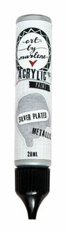 Acrylverf - Acrylaatverf - Acrylic Paint - Hobbyverf - Knutselen en Verven - Sneldrogend - Silver Plated Metallic - Subtiele Zijdeglans - Dekkend - ABM Essentials - 28 ml - Nr. 42