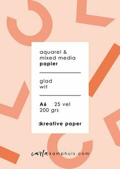 Ckreative A6 Aquarelpapier - Waterverfpapier - Hoogwaardig Schilderpapier - Glad &amp; Textuur - Kleurvast - Tekenen &amp; Hobby - 200 Grams - 25 Vel - A6 Formaat