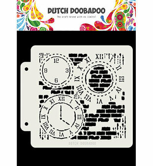 Dutch Doobadoo mask art sjabloon grunge clock