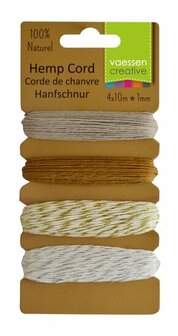 Hemp cord 4 x 10 m kerstmis