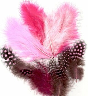 Veren Marabou &amp; Guinea mix rose