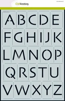 Stencil alfabet hoofdletters skia A4