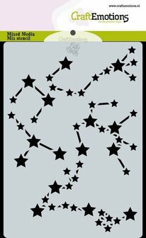 Sjabloon space Stars sign - Carla Creaties A6