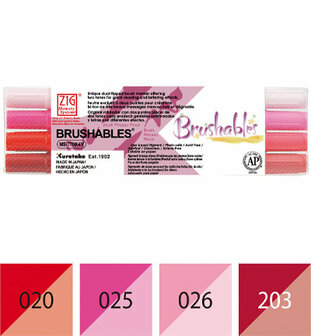Zig Brushables set 4 colors red