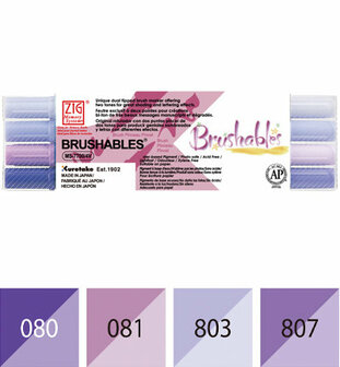 Zig Brushables set 4 colors purple