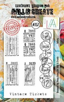 Clear Stamps A7 - Tickets Thema  Geschikt voor Kaarten Maken, Mixed Media &amp; Decoratie  Te Gebruiken met Acrylblok of Stempelhulp  Set van 6 Stempels