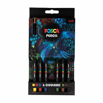 Posca pencil set 6 kleuren