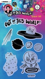 Clear stamp A5 Space cats - Out of this world nr. 71