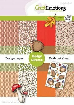 Papierblok - Paper Pad - Scrapbook - Hedgy autumn 12 + 1 vel Carla Creaties - A5 - CraftEmotions - 13 vellen