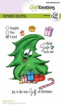 Clearstamps A6 - Xmas Trees 3 ENG Carla Creaties - Siliconen Stempel - Transparante Stempel - Clear Stamp Set - Scrapbooking Stempel - Stempel Voor Kaarten Maken - A6 Formaat