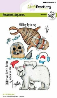 Clearstamps A6 - Arctic Winter 1 ENG Carla Creaties - Clear Stempel - Transparante Stempel - Scrapbooking Stempel - Stempel Voor Kaarten Maken - Hobby &amp; Knutselen - A6 Formaat