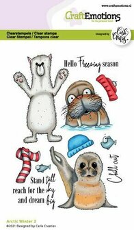 Clearstamps A6 - Arctic Winter 2 ENG Carla Creaties - Siliconen Stempel - Transparante Stempel - Scrapbooking Stempel - Stempel Voor Mixed Media - Knutselen &amp; Hobby - A6 Formaat