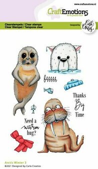 Clearstamps A6 - Arctic Winter 3 ENG Carla Creaties - Clear Stempel - Siliconen Stempel - Transparante Stempel - Scrapbooking Stempel - Stempel Voor Kaarten Maken - A6 Formaat