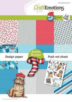 Papierblok - Paper Pad - Scrapbook - Arctic Winter en 1 vel Carla Creaties - A5 - CraftEmotions - 13 vellen