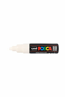 Krijtstift - Chalkmarker - Universele Marker - Uni Posca Marker - wit - PC-7M - 4,5mm - 5,5mm - Medium Punt - 1 stuk