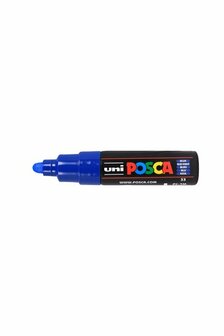 Krijtstift - Chalkmarker - Universele Marker - Uni Posca Marker - donkerblauw - PC-7M - 4,5mm - 5,5mm - Medium Punt - 1 stuk