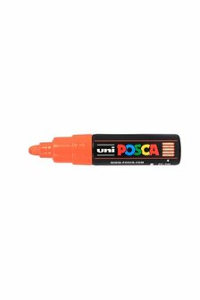 Krijtstift - Chalkmarker - Universele Marker - Uni Posca Marker - donker oranje - PC-7M - 4,5mm - 5,5mm - Medium Punt - 1 stuk